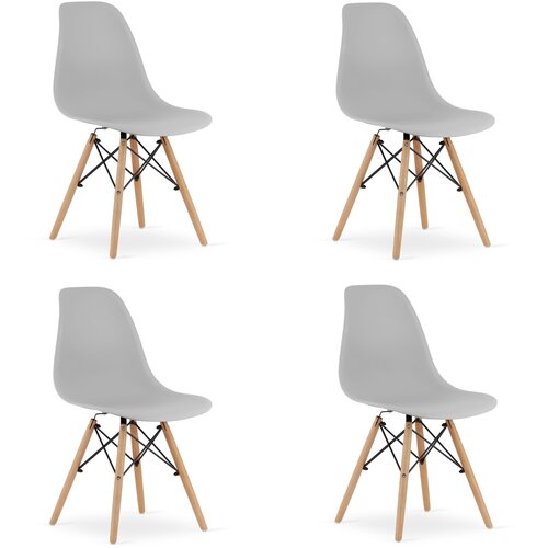 Brandless OSAKA stol siva / naravne noge x 4, (22030666) Slike