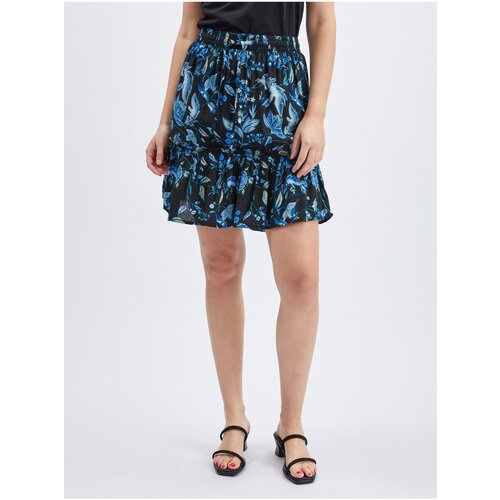 Orsay Blue-Black Ladies Floral Skirt - Women Cene