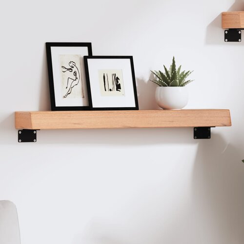  Zidna polica svjetlosmeđa 60 x 10 x 6 cm od obrađene hrastovine Slike