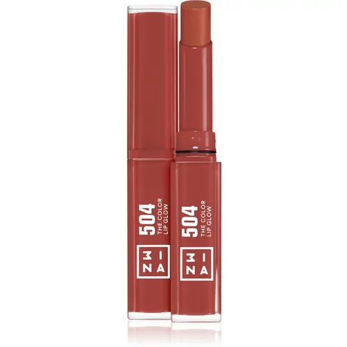 3INA The Color Lip Glow vlažilna šminka s sijajem odtenek 504 - Medium, nude taupe 1,6 g