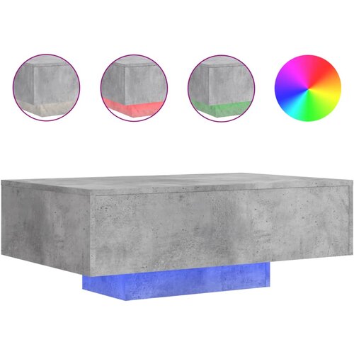 Maison Chic Klubska mizica - kavna mizica - Nizka mizica z LED lučmi betonsko siva 85x55x31 cm, (21752077) Slike