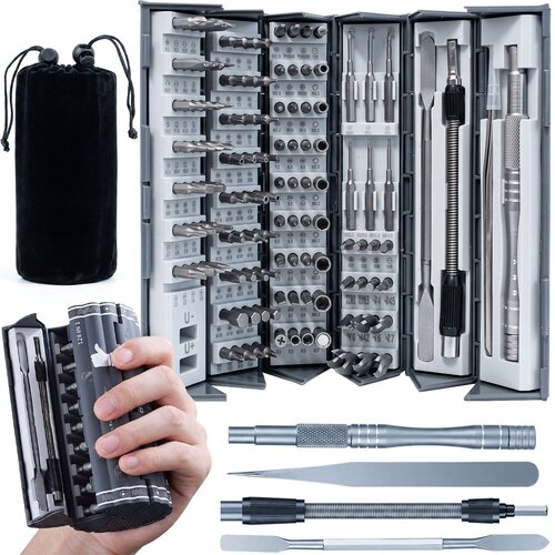 Rosfix 128w1 Komplet Preciznih Izvijačev &amp;ndash; 128 Delov, Magnetizator U-/U+, Metalni Ročaj | H4x40 mm, Elastičen Podalj&amp;scaron;ek, (5000409869) Slike