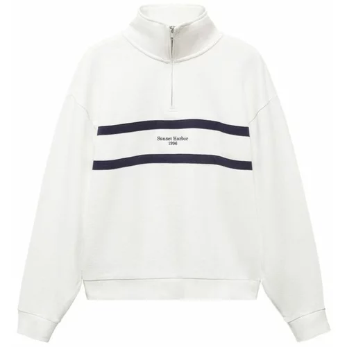 MANGO TEEN Sweater majica 'Barca' mornarsko plava / bijela
