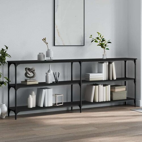  Konzolni stol crni 200 x 29 x 75 cm od konstruiranog drva Cijene