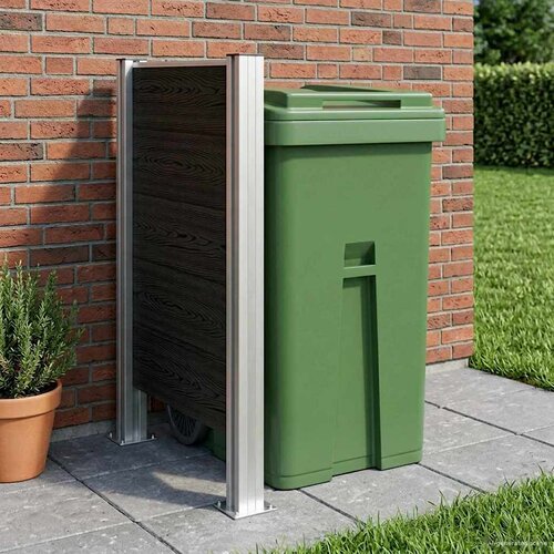  Ograda za kante za smeće Siva 85 x 12 x 115 cm Aluminij i WPC Cijene