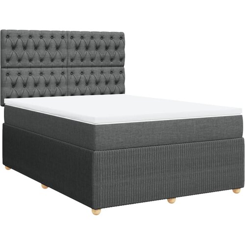 Maison Chic Box spring postelja - Vzmetna postelja z vzmetnico temno siva 160x200 cm blago SL17815, (21894352) Cene
