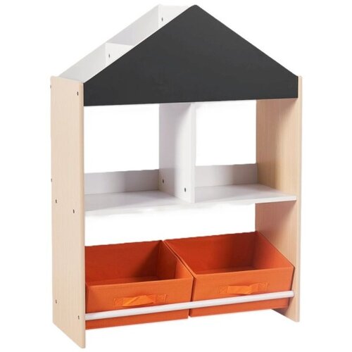 Kinder_Home dečiji ormarić, regal za igračke i knjige sa tablom za pisanje, kuća, drvo ( TF-6747 ) Slike