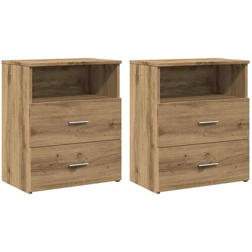  Noćni ormarići 2 kom boja hrasta 50x32x60 cm konstruirano drvo Slike