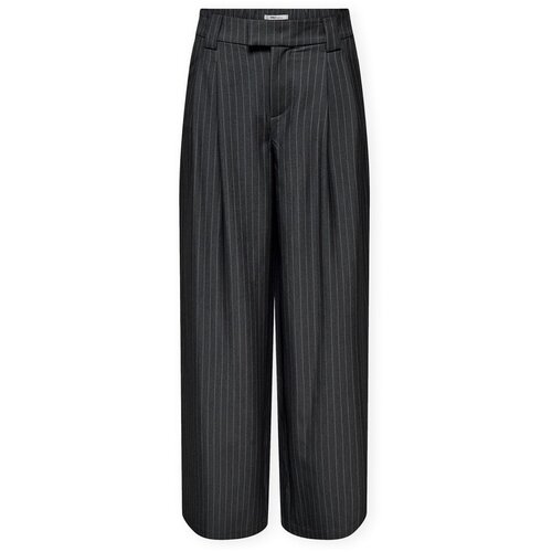 Only Hlače Nisa Life Trousers - Dark Grey Melange Siva Slike