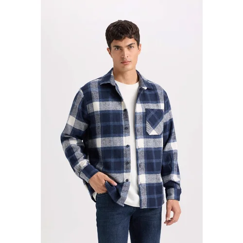 Defacto Regular Fit Polo Collar Plaid Long Sleeve Long Sleeve Shirt