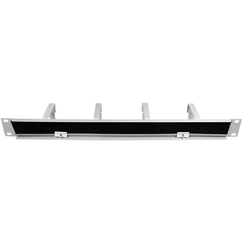 Logilink 19 cable management bar with 4 metal brackets and brush strip, light grey, OR106G Slike
