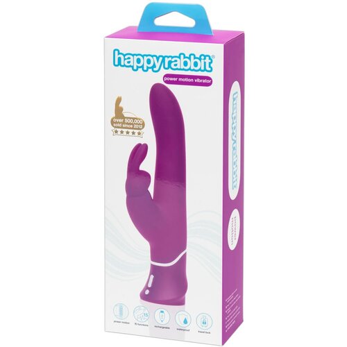 Happy Rabbit Power Motion - vodoodporen vibrator s potisnim mehanizmom za polnjenje (vijolična) Slike
