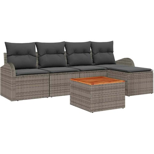  Sjedeća garnitura za vrt 6 kom. Siva poliratan 234 x 117 x 69 cm Slike