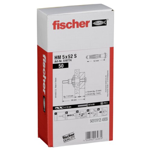 Fischer Metal Cavity Fixing HM 5x52 S 50 pcs. Slike