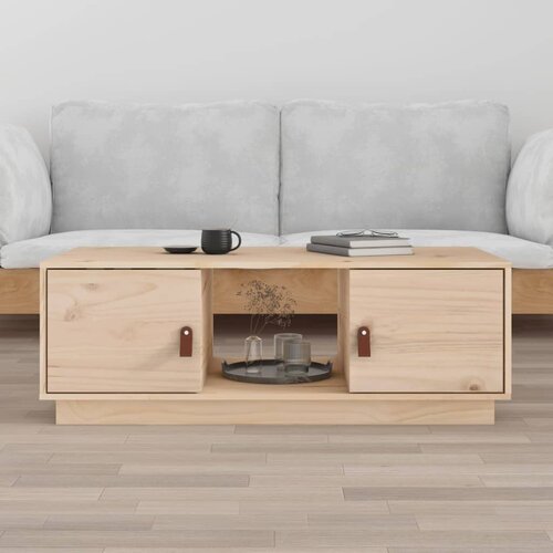 vidaXL Klubska mizica 100x50x35 cm trdna borovina Cene
