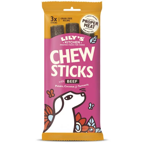 Lily's Kitchen chew sticks palčke z govedino, 3 kos - 120 g