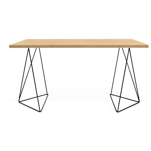 TemaHome radni stol u hrastovom dekoru s crnim nogama Flow, 140 x 75 cm Cijene