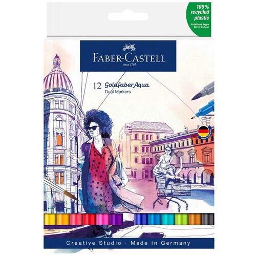 Faber-Castell Marker Duo Aqua, 12 kosov Cene