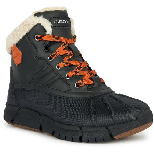 Geox Zimski škornji J Flexyper Boy B Abx J269XE 0ME50 C0038 S Black/Orange