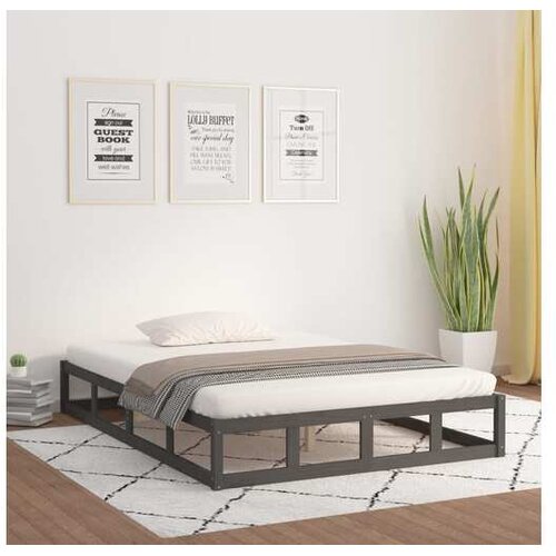  Za krevet od masivnog drva sivi 150x200 cm 5FT veliki Cijene