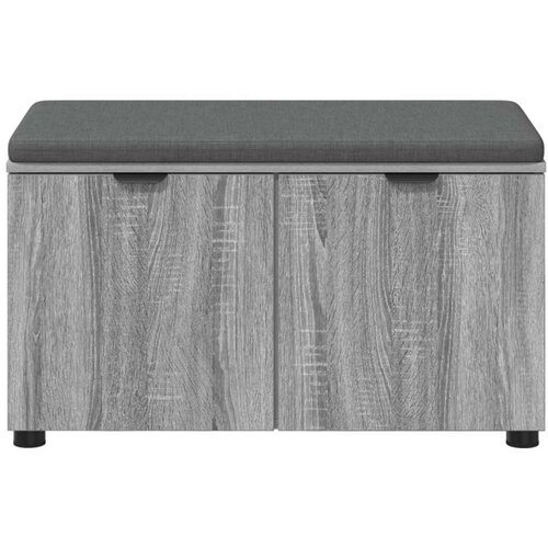  Klupa za hodnik s jastukom Siva Sonoma 80 x 38 x 46 cm Slike