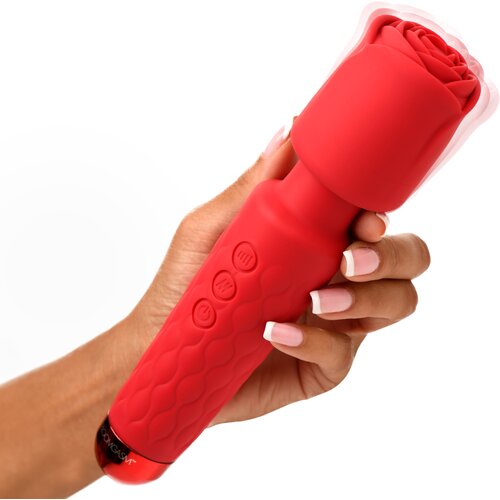 Bloomgasm Pleasure Rose 10X Silicone Wand with Rose Attachment Slike