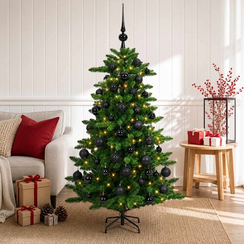  Umjetno božićno drvce s kuglicama 150 cm 150 LED lampica Slike