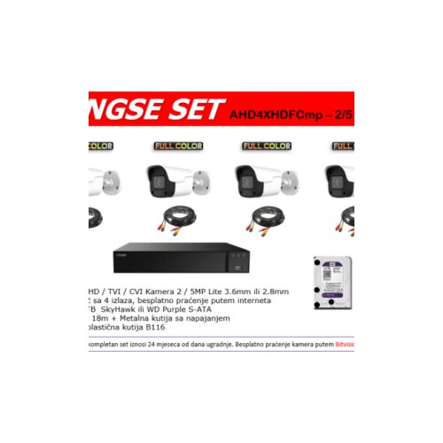 Longse Full Color AHD SET AHD4XHDFCmp – 2/5 MP Lite Cijene