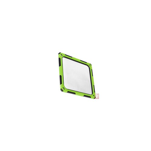 Silverstone FF124BV-E, 120mm magnetized Ultra fine filter with vibration-absorbing silicone material, Black/green Slike