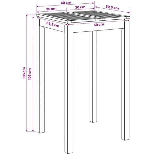  Stol za bar u vrtu Bijela 60 x 60,5 x 105 cm Slike