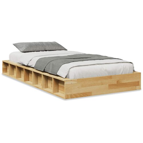 Maison Chic Posteljni okvir - Enojna postelja - Postelja za odrasle brez vzmetnice 100x200 cm masivni les hrast-J6478, (21775899) Cene