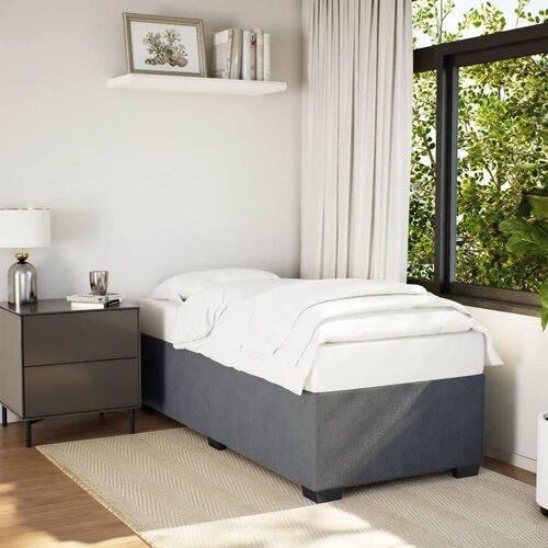Furnova Posteljni okvir brez vzmetnice temno siv 100x200 cm žamet, (21935594) Slike