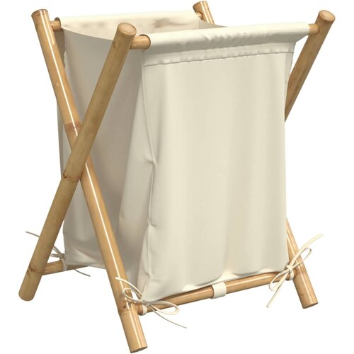 VidaXL Ko&amp;scaron;ara za rublje krem bijela 45 x 55 x 63 5 cm od bambusa Slike