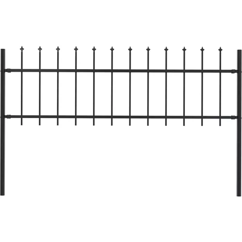  ograda s ukrasnim kopljima čelična 1,7 x 0,6 m crna
