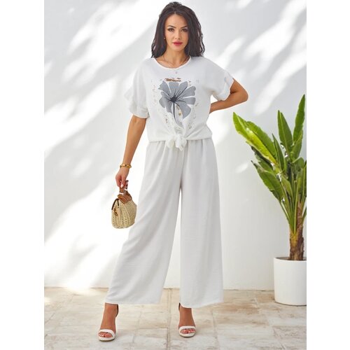 Resti Women's casual set with a short-sleeve blouse and wide trousers Cijene
