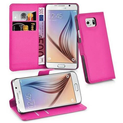 Cadorabo Ohi&scaron;je, združljivo z Samsung Galaxy S6 v vroča rožnata - Za&scaron;čitni ovitek z magnetnim zapiranjem, stoječo funkcijo in režo za kartice, (20550880) Cene