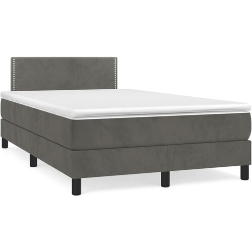 VidaXL Krevet box spring s madracem tamnosivi 120 x 190 cm bar&amp;scaron;un Slike