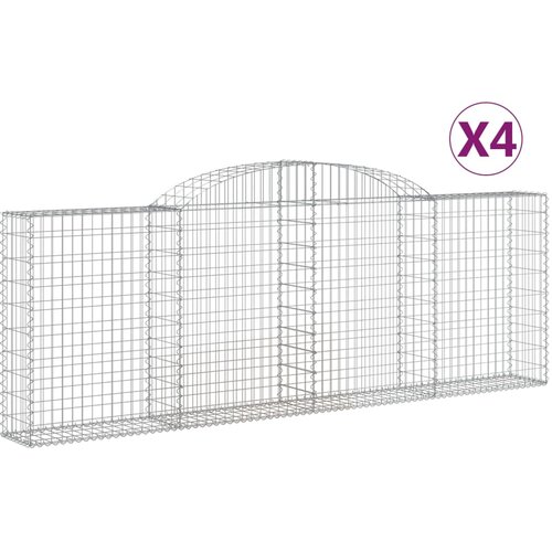  Lučne gabionske ko&amp;scaron;are 4 kom 300x30x100/120cm pocinčano željezo Slike