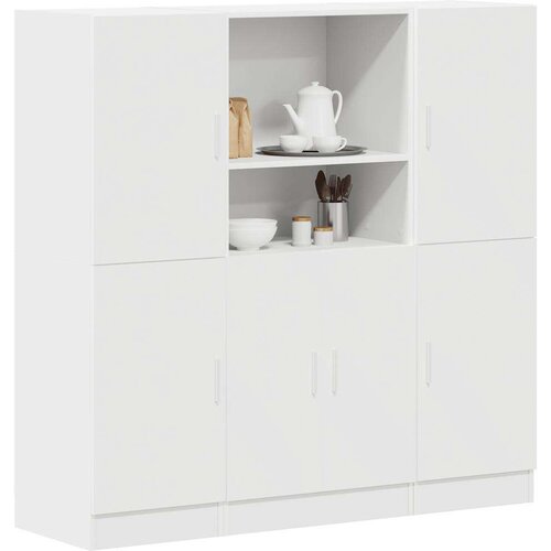  3-dijelni set kuhinjskih ormarića od bijelog konstruiranog drva Slike