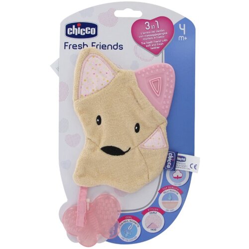 Chicco Grickalica za zube 3u1 Fresh friends, Roza Cene