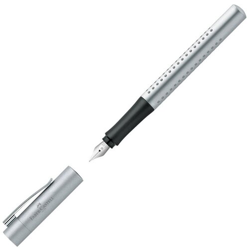 Faber-Castell Nalivno pero Faber-Castell grip M, srebrno Slike