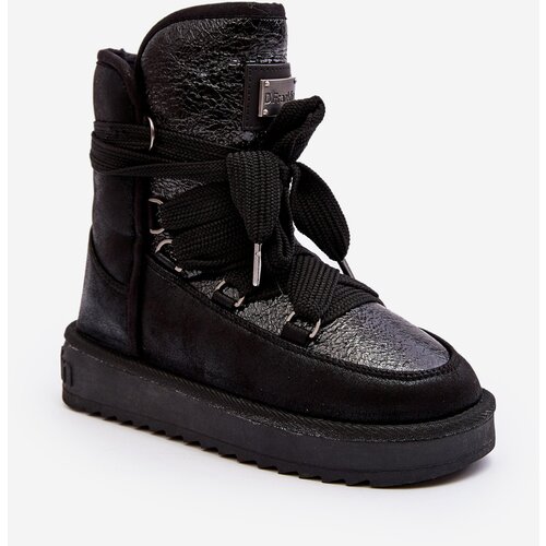 Kesi Women&amp;#039;s snow boots with D lacing. Franklin DFSH370006 Black Slike