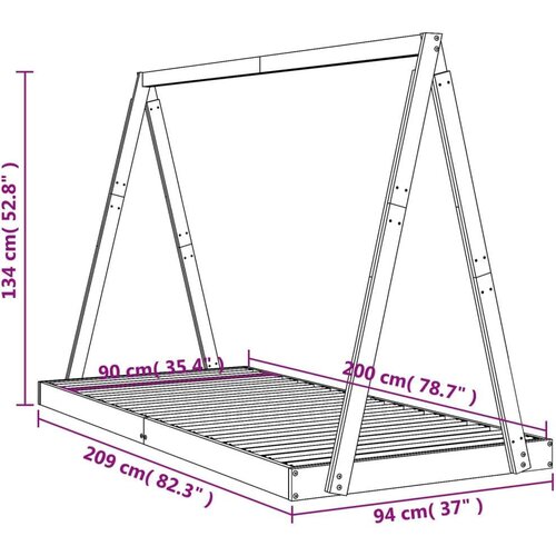  Za dječji krevet 90 x 200 cm od masivne borovine Slike
