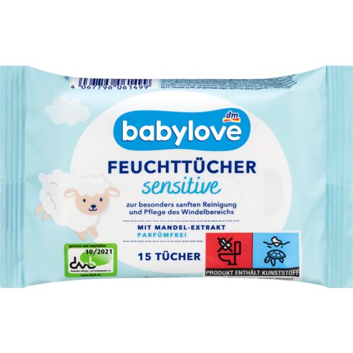 babylove sensitive vlažne maramice za bebe - putna ambalaža 15 kom Cene