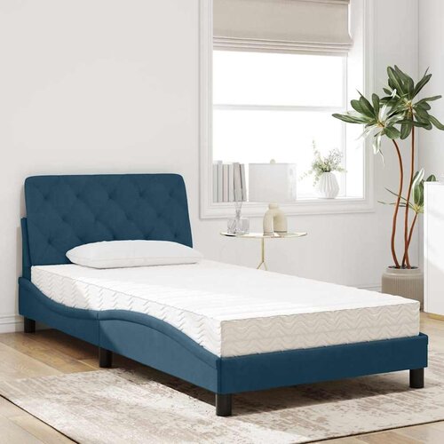  Krevet s madracem plavi 100 x 200 cm bar&scaron;unasti Cijene