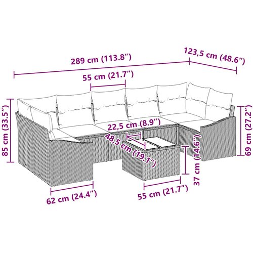  Set sofe s jastukom Crna i Krema 55 x 55 x 37 cm poliratan Slike