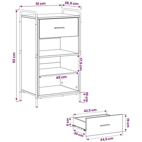  Ormar za cipele 51 x 36 5 x 93 cm Konstruirano drvo Siva Sonoma - Siva Sonoma 51 x 36 5 x 93 cm 1 ladica i 3 police Slike