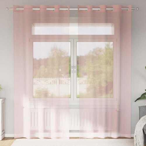 VidaXL Voile zavjese s u&amp;scaron;icama 2 kom narančaste 140x245 cm Slike