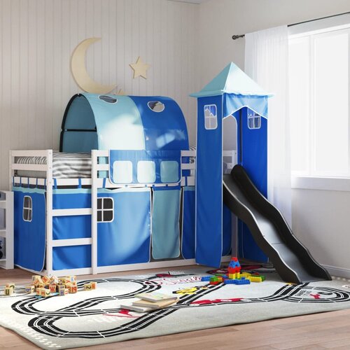 The Living Store Pograd s toboganom in zavesami moder 90x200 cm - Pograd, (21625189) Slike