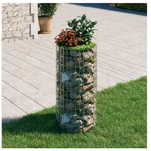  Okrogla visoka greda gabion pocinkano jeklo Ø50x100 cm